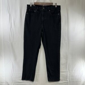 Gap Cigarette Jeans Womens 32/14R Black High Rise Slim Stretch Denim